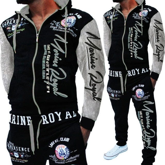 Men's Letter Print Tracksuit 2-Piece Top & Jogger Set, Plus Size 2026