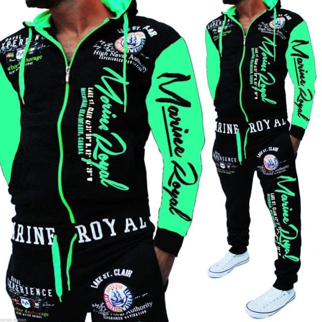 Men's Letter Print Tracksuit 2-Piece Top & Jogger Set, Plus Size 2026