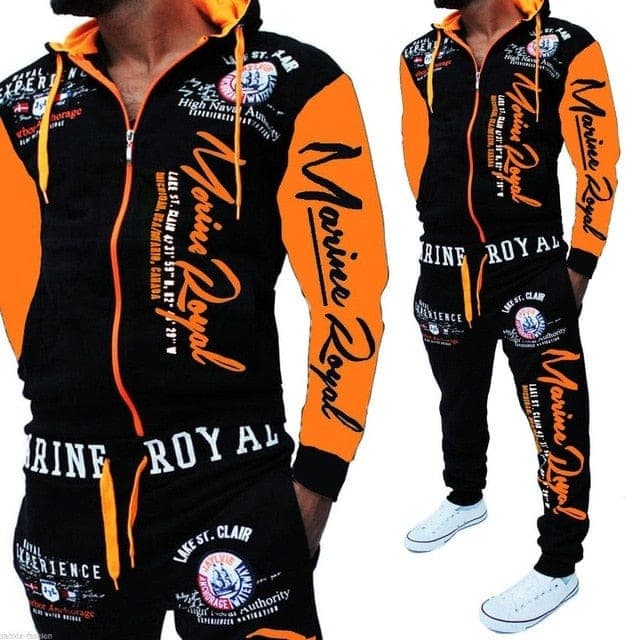 Men's Letter Print Tracksuit 2-Piece Top & Jogger Set, Plus Size 2026