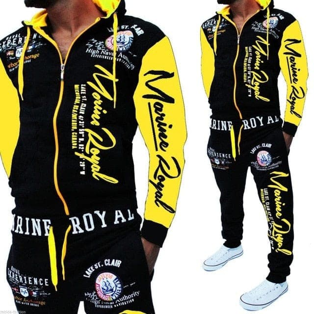 Men's Letter Print Tracksuit 2-Piece Top & Jogger Set, Plus Size 2026