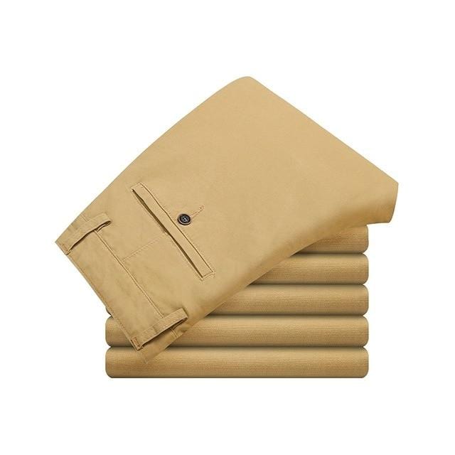Men's Cotton Stretch Straight Casual Pants, Plus Size 42-46