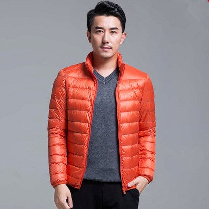 Men's Packable Lightweight Water-Resistant Hooded Down Jacket