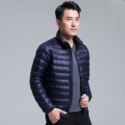 Men's Packable Lightweight Water-Resistant Hooded Down Jacket