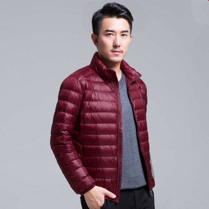 Men's Packable Lightweight Water-Resistant Hooded Down Jacket