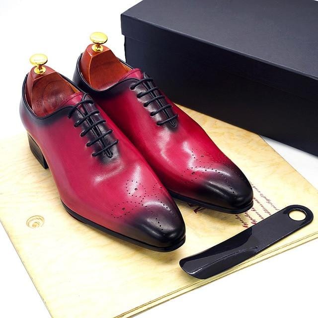 Daniel Shoes Italian Mens Dress Shoes Genuine Leather Blue Purple Men Wedding Shoes Party Whole Cut Formal Shoes for Men
