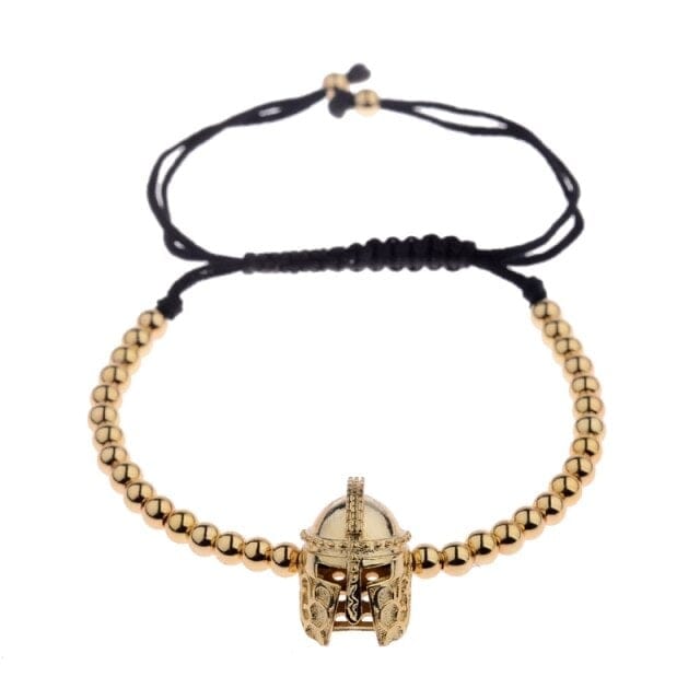 Men's Black CZ Bead Macrame Bracelet, Copper Accent Beads