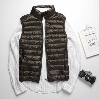 Men's Duck Down Puffer Vest — Ultralight Sleeveless Coat