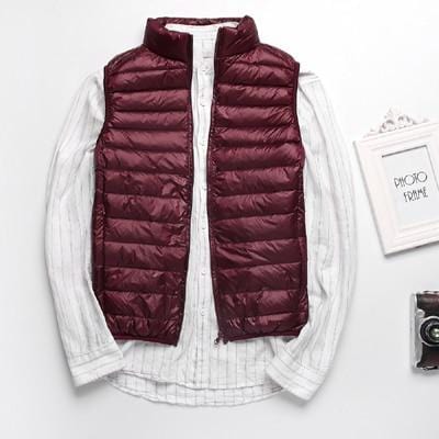 Men's Duck Down Puffer Vest — Ultralight Sleeveless Coat