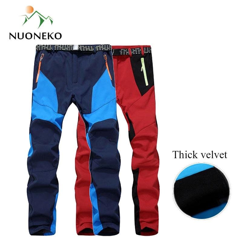 Unisex Winter Waterproof Softshell Fleece Hiking Pants