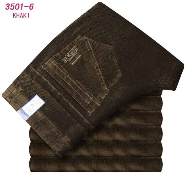 Men's Velvet Corduroy Fleece Straight Trousers