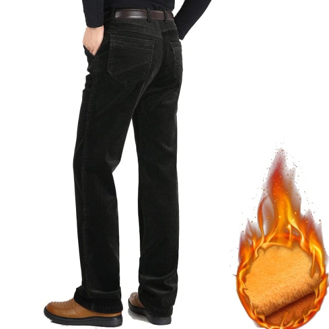 Men's Velvet Corduroy Fleece Straight Trousers