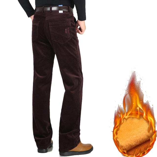 Men's Velvet Corduroy Fleece Straight Trousers
