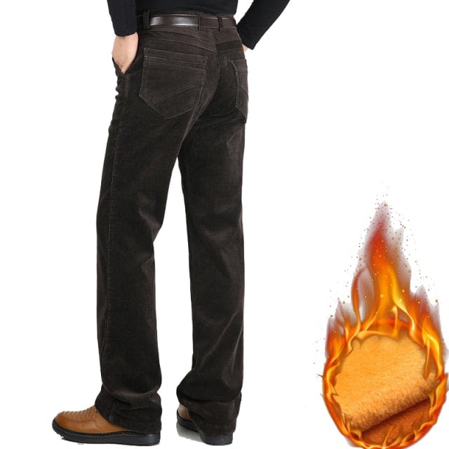 Men's Velvet Corduroy Fleece Straight Trousers