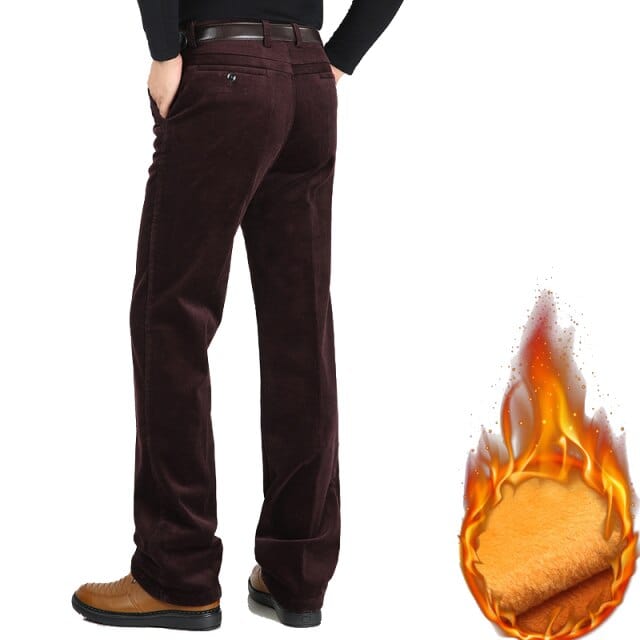Men's Velvet Corduroy Fleece Straight Trousers