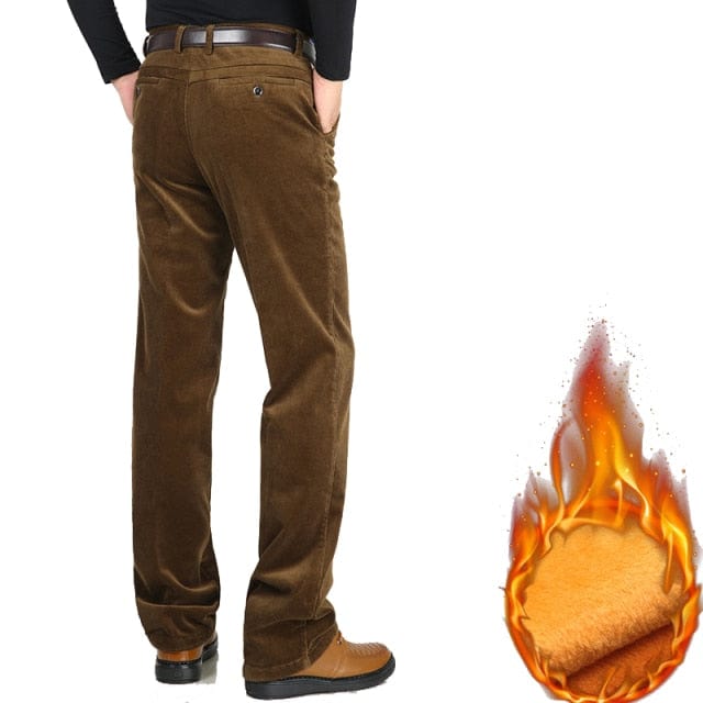 Men's Velvet Corduroy Fleece Straight Trousers