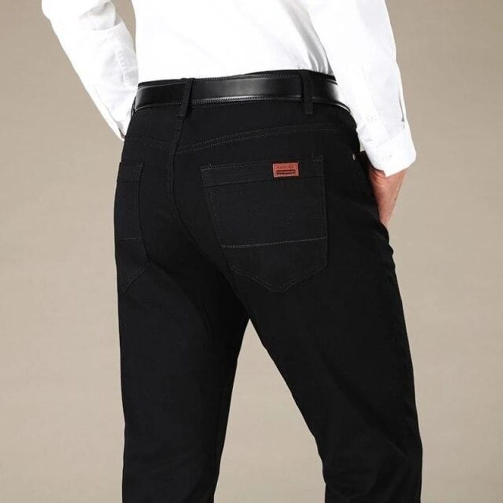 Men's Slim Stretch Cotton Straight Casual Pants, Plus Size
