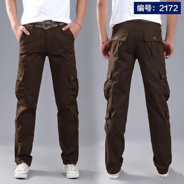 Men's Cotton Cargo Pants — Multi-Pocket, Stretch Fit