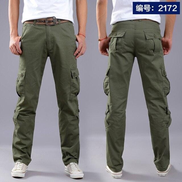 Men's Cotton Cargo Pants — Multi-Pocket, Stretch Fit