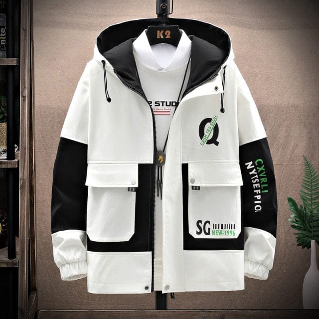 Men's Print Casual Windbreaker Jacket Spring Autumn Youth Coat