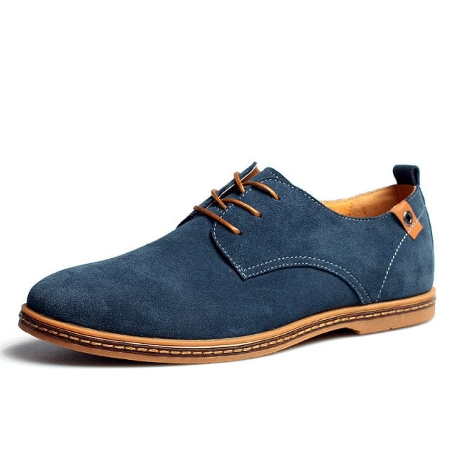 Men's Plus Size Suede Velvet-Lined Lace-Up Casual Shoes