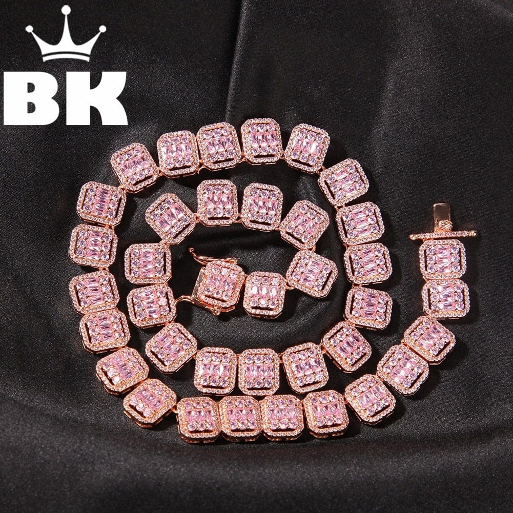 Sugar Cube CZ Tennis Necklace, Iced Hip-Hop Jewelry