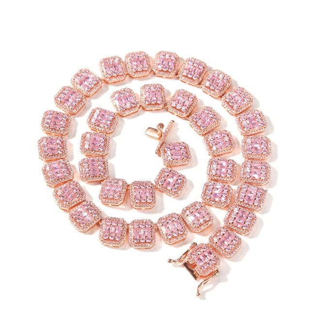 Sugar Cube CZ Tennis Necklace, Iced Hip-Hop Jewelry