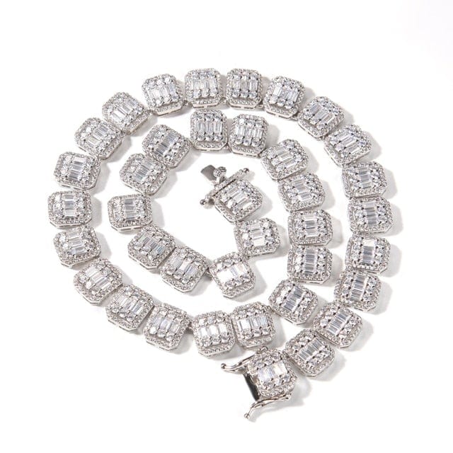 Sugar Cube CZ Tennis Necklace, Iced Hip-Hop Jewelry