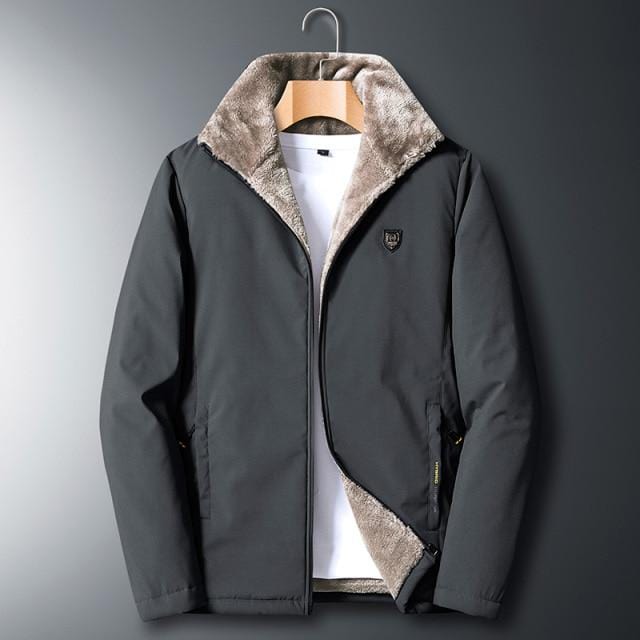 Fleece Jacket Men 's Warm Thick Windbreaker High Quality Fur Collar Coat Plus Size M-5XL Brand Fashion Winter Fleece Parkas
