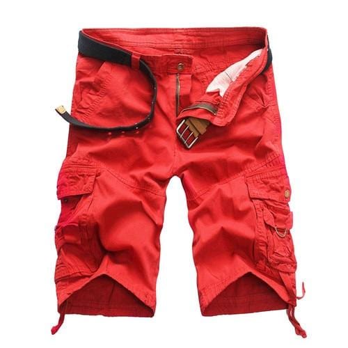 Men's camo cargo shorts lifestyle product photo