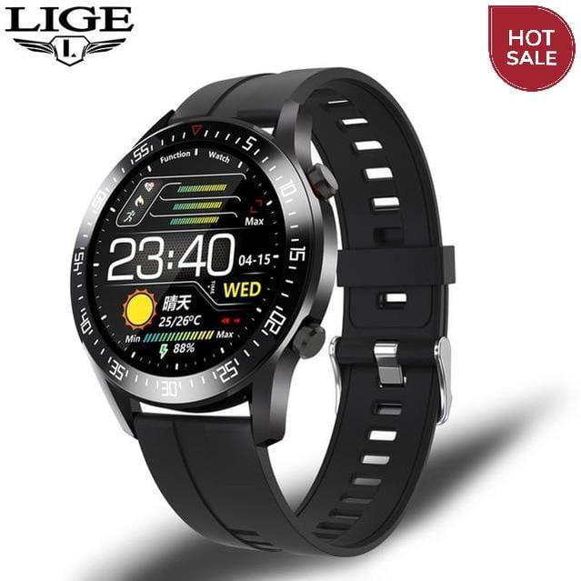 LIGE New 2021 Smart Watch Men Heart Rate Blood Pressure Information Reminder Sport Waterproof Smart Watch for Android IOS Phone