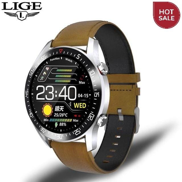 LIGE New 2021 Smart Watch Men Heart Rate Blood Pressure Information Reminder Sport Waterproof Smart Watch for Android IOS Phone