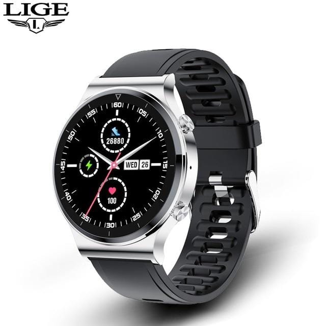 LIGE New Smart watch Men Heart rate Blood pressure Full touch screen sports Fitness watch Bluetooth for Android iOS smart watch