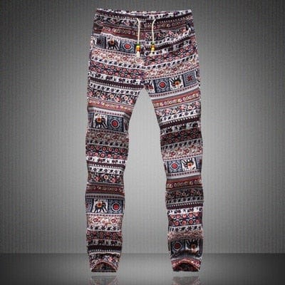 Men's Floral Print Linen Jogger Sweatpants