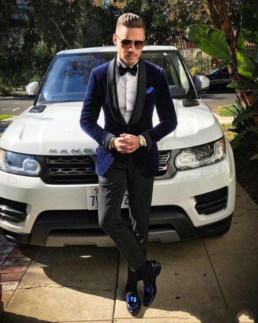 Men Black Double Breasted Wedding Groom Suit With Pants Tuxedo