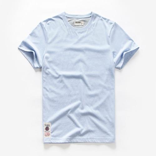 Men's T-shirt Cotton Solid Color t shirt Men Causal O-neck Basic Tshirt Male High Quality Classical Tops