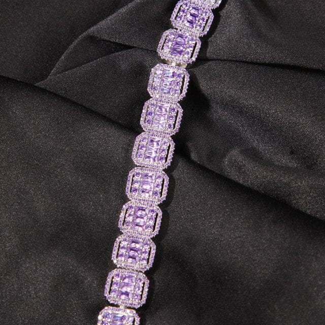 Sugar Cube CZ Tennis Necklace, Iced Hip-Hop Jewelry