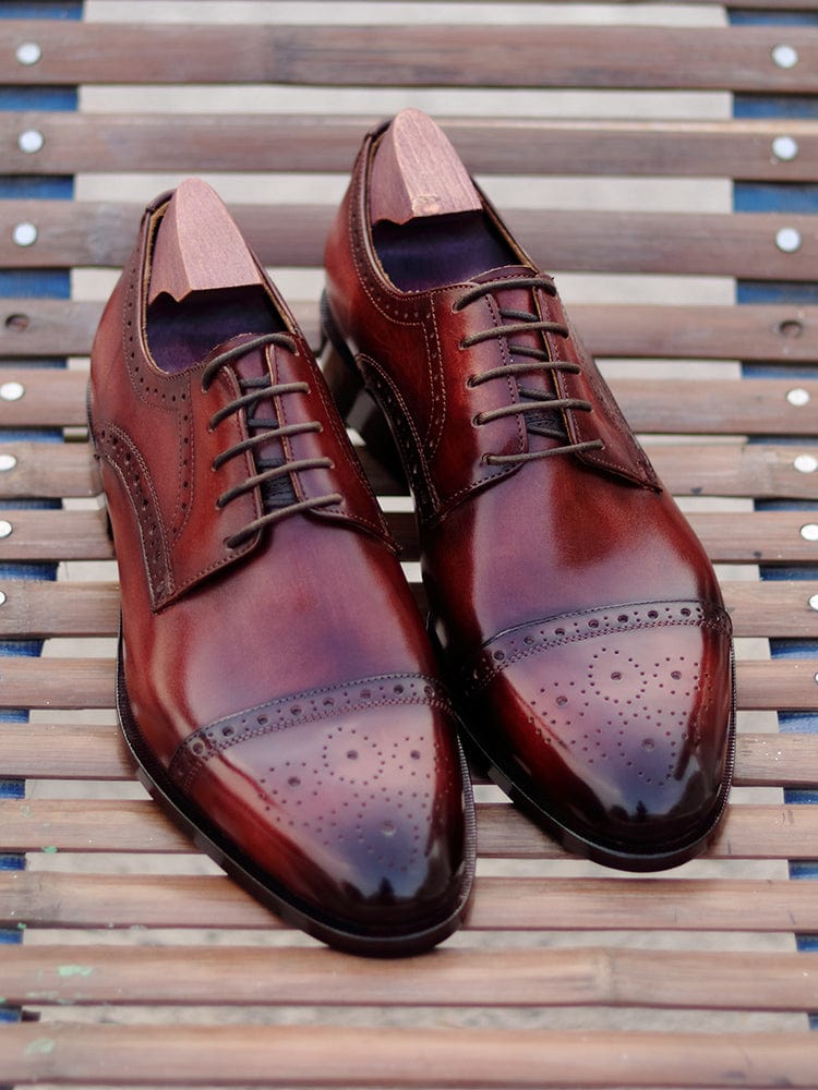 Men's Leather Brogue Classic Office Wedding Dress Shoes DE03
