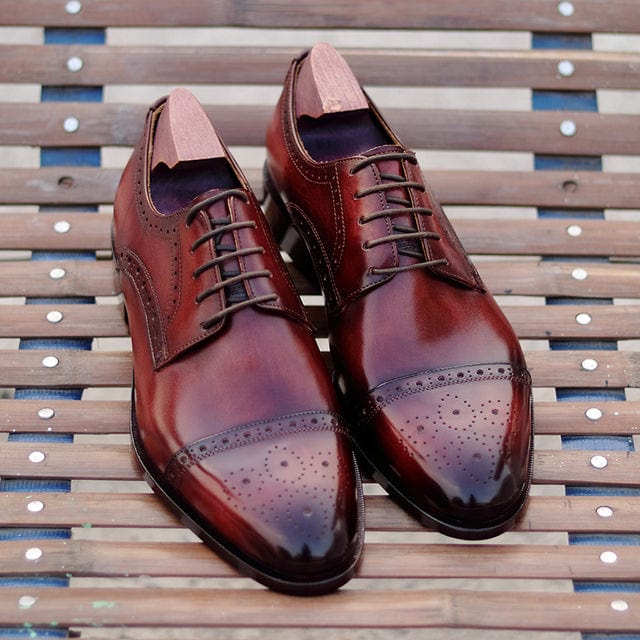 Men's Leather Brogue Classic Office Wedding Dress Shoes DE03