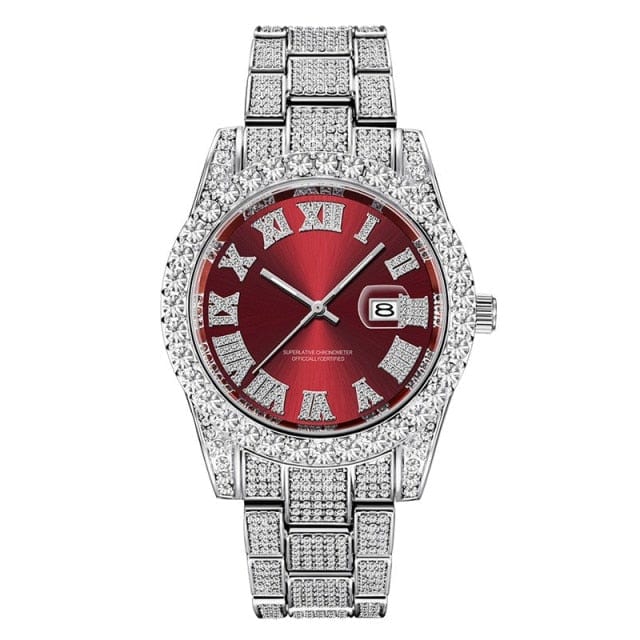 Unisex Hip Hop Iced Out Micropave CZ Date Quartz Watch