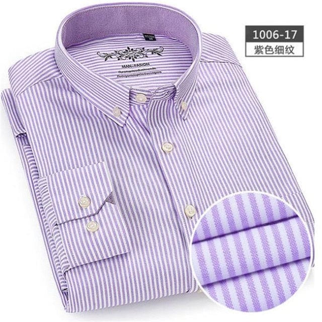 Men's Long-Sleeve Cotton Oxford Casual Dress Shirt, S-6XL