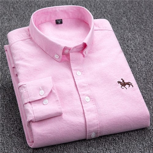 Men's Long-Sleeve Cotton Oxford Casual Dress Shirt, S-6XL