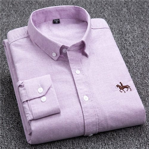 Men's Long-Sleeve Cotton Oxford Casual Dress Shirt, S-6XL