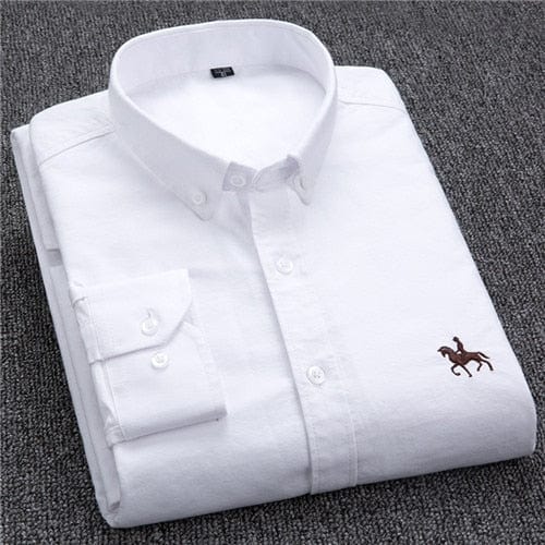 Men's Long-Sleeve Cotton Oxford Casual Dress Shirt, S-6XL