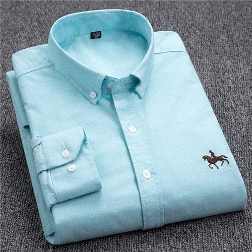 Men's Long-Sleeve Cotton Oxford Casual Dress Shirt, S-6XL