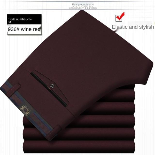 Men's White Black Thin Stretch Formal Dress Trousers, Office Suit Pants