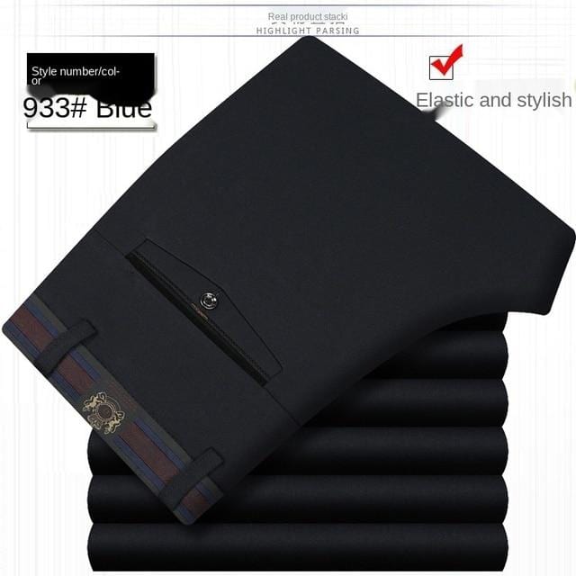 Men's White Black Thin Stretch Formal Dress Trousers, Office Suit Pants