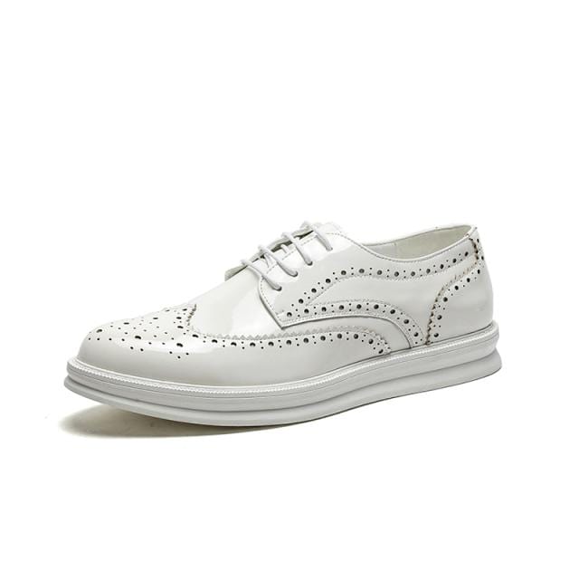Oxford Shoes Fashion Brogue Men Leather Formal Dress Shoes Man Comfortable Office Party Footwear