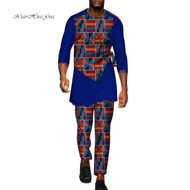 Men's African Dashiki Shirt & Pants 2-Piece Set