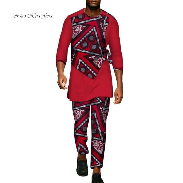 Men's African Dashiki Shirt & Pants 2-Piece Set