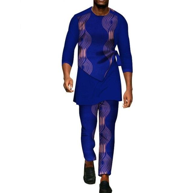 Men's African Dashiki Shirt & Pants 2-Piece Set
